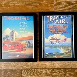 Set/2 Pop Art Vintage/Retro Look Travel, Aviation, Prints, 2 Travel Air  10X13